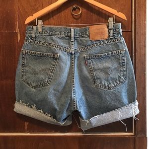 Levi highwaisted denim shorts